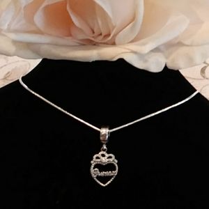 Sterling Silver Necklace W/ Princess Pendant
